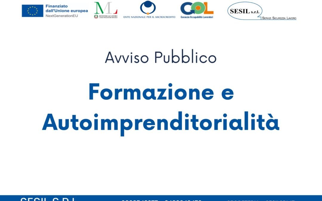 AVVISO PUBBLICO- Formazione e Autoimprenditorialità
